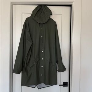 Rains Olive Green Hooded Jacket